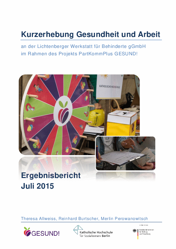 Kurzerhebung Gesundheit und Arbeit